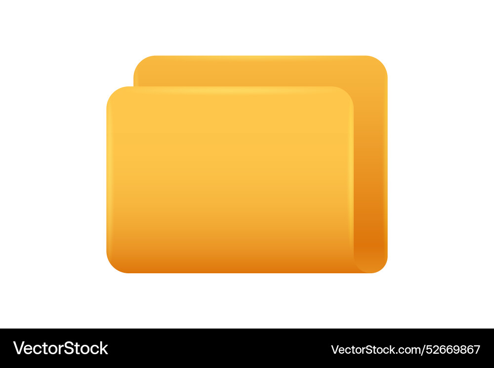 3d folder icon renders on white background Vector Image