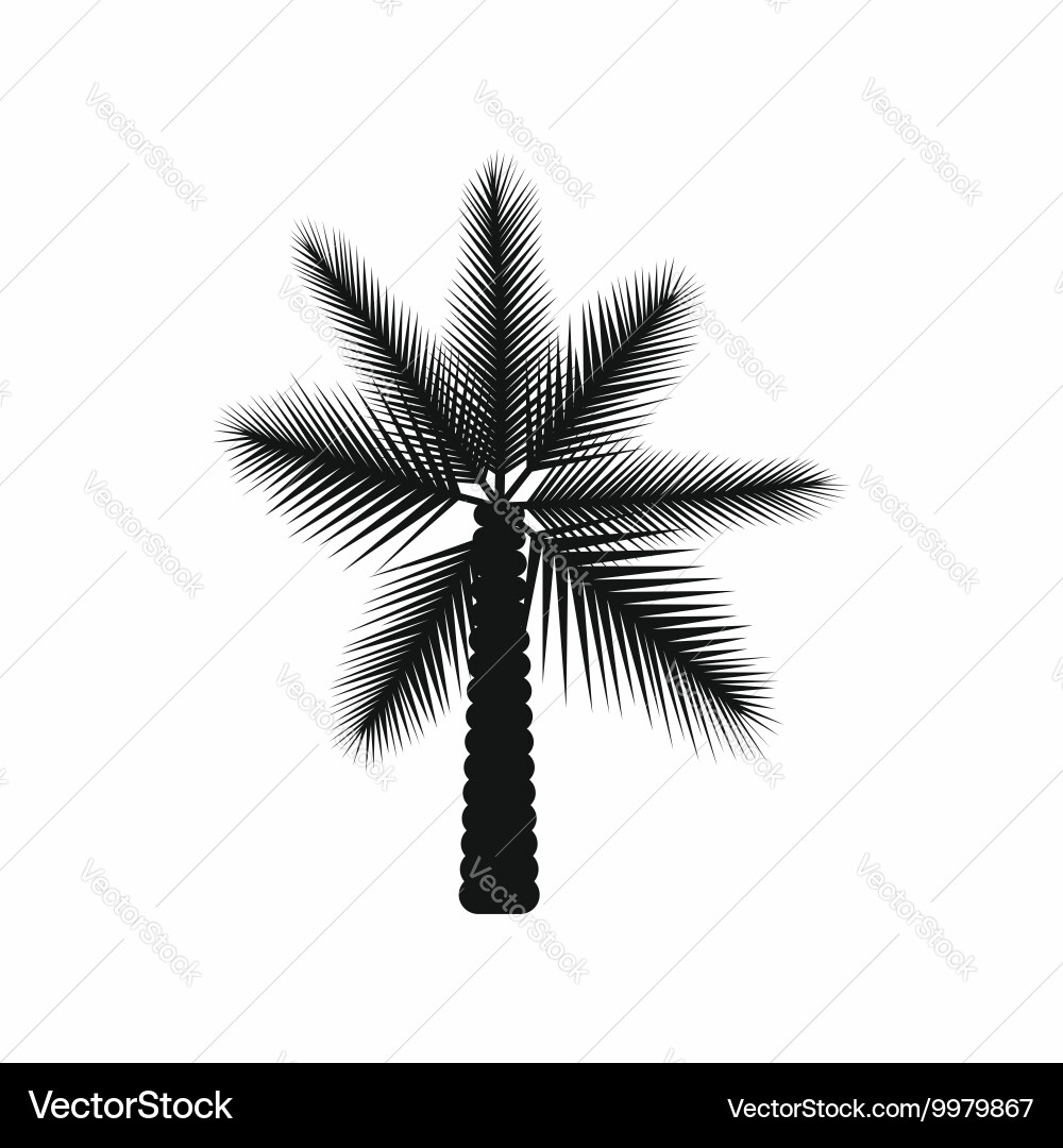 Big palm tree icon simple style Vector Image