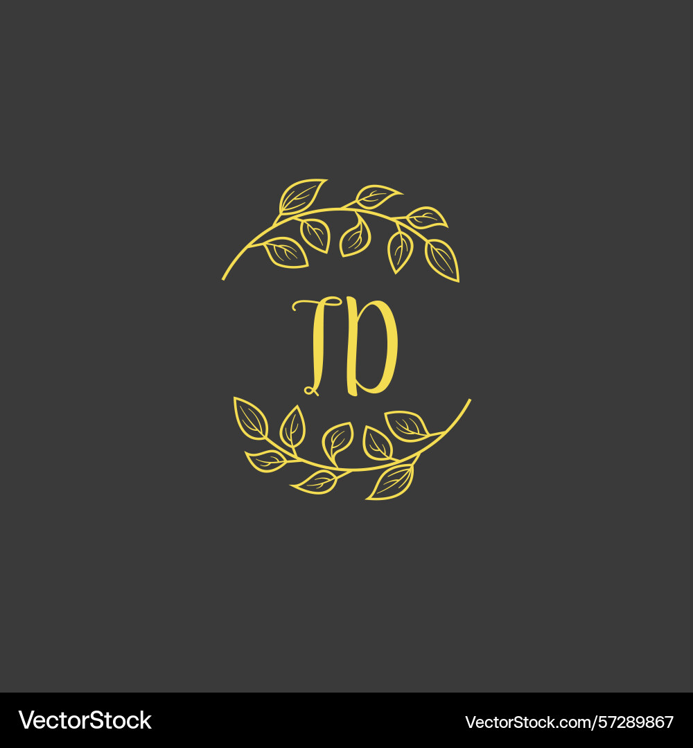 Botanical monogram logos with initial td Vector Image