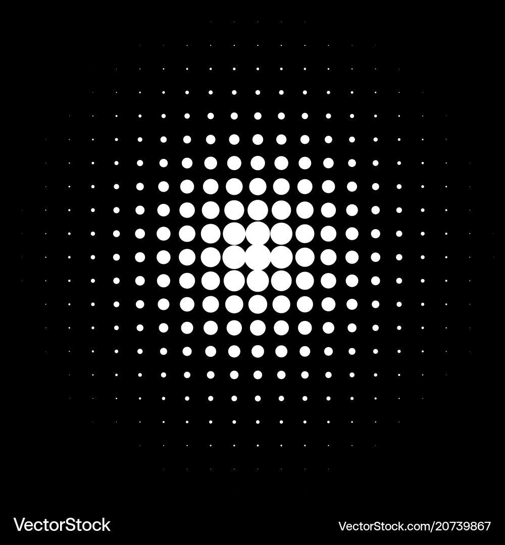 Circle in halftone dot pattern Circle in halftone dot pattern vector image