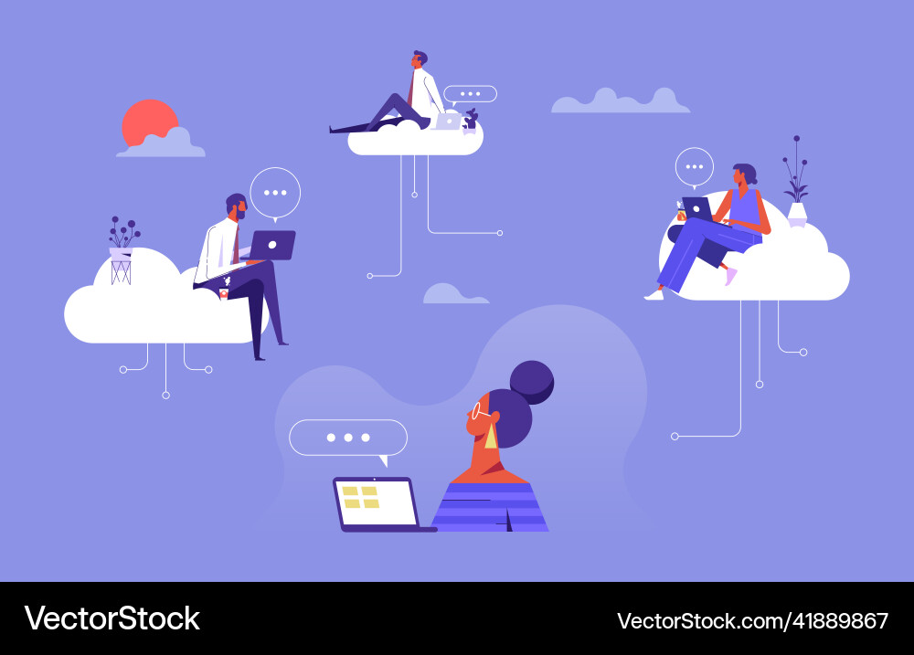 Cloud Computing & Collaboration Vector Image