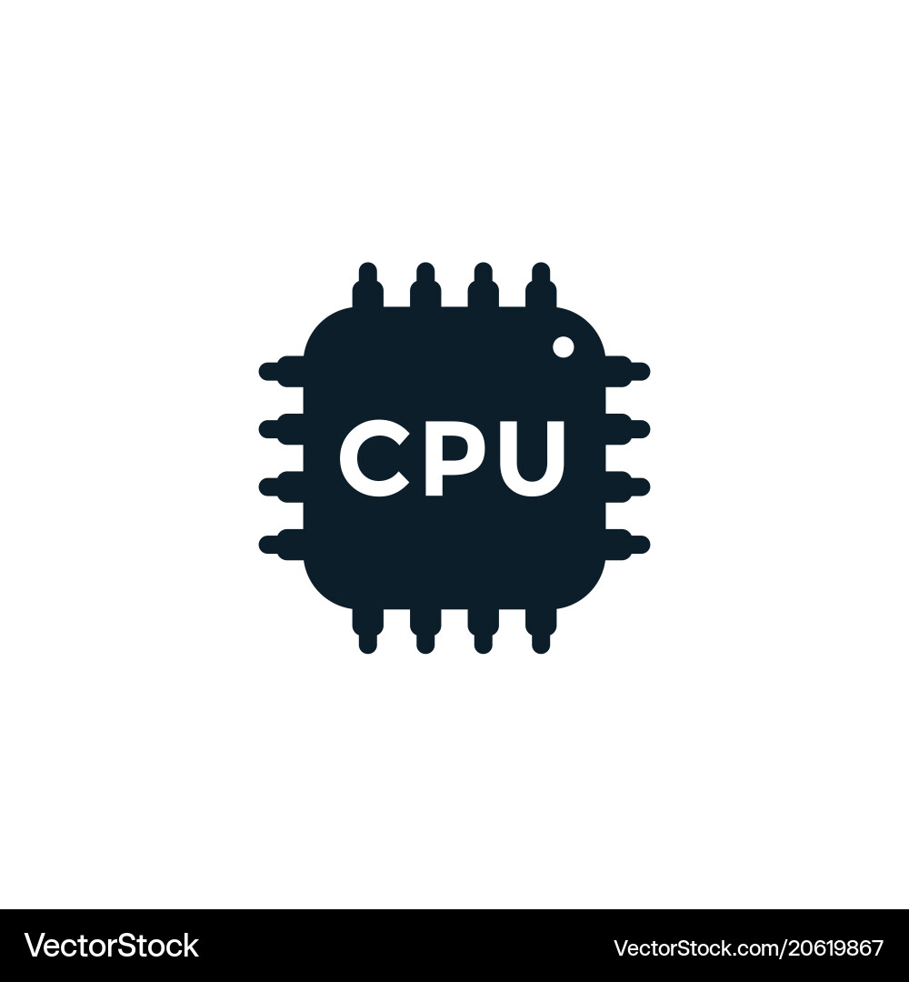 Cpu icon electronic circuit processor chipset Cpu icon electronic circuit processor chipset vector image