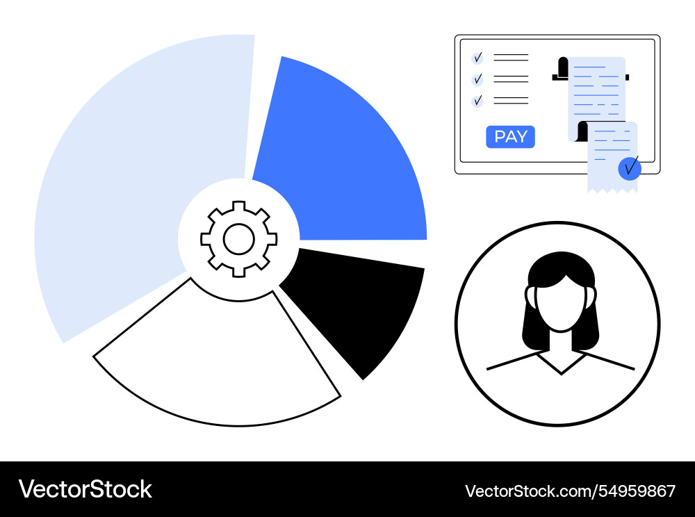 Data analysis pie chart transaction list Vector Image