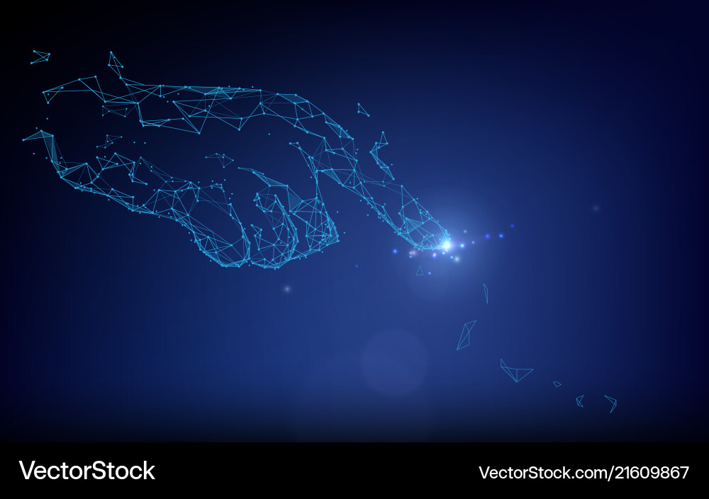 Digital Hand Touch: Particle Form vector image