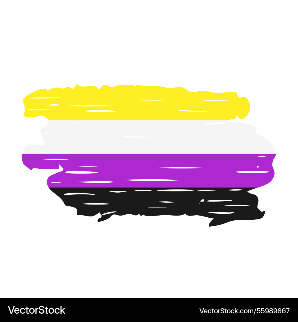Grunge non-binary pride flag symbol of lgbt Grunge non-binary pride flag symbol of lgbt vector image
