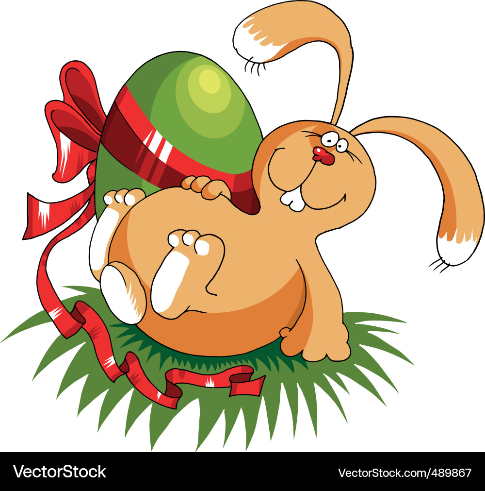 Niedlicher Osterhasen Cartoon Vektorbild