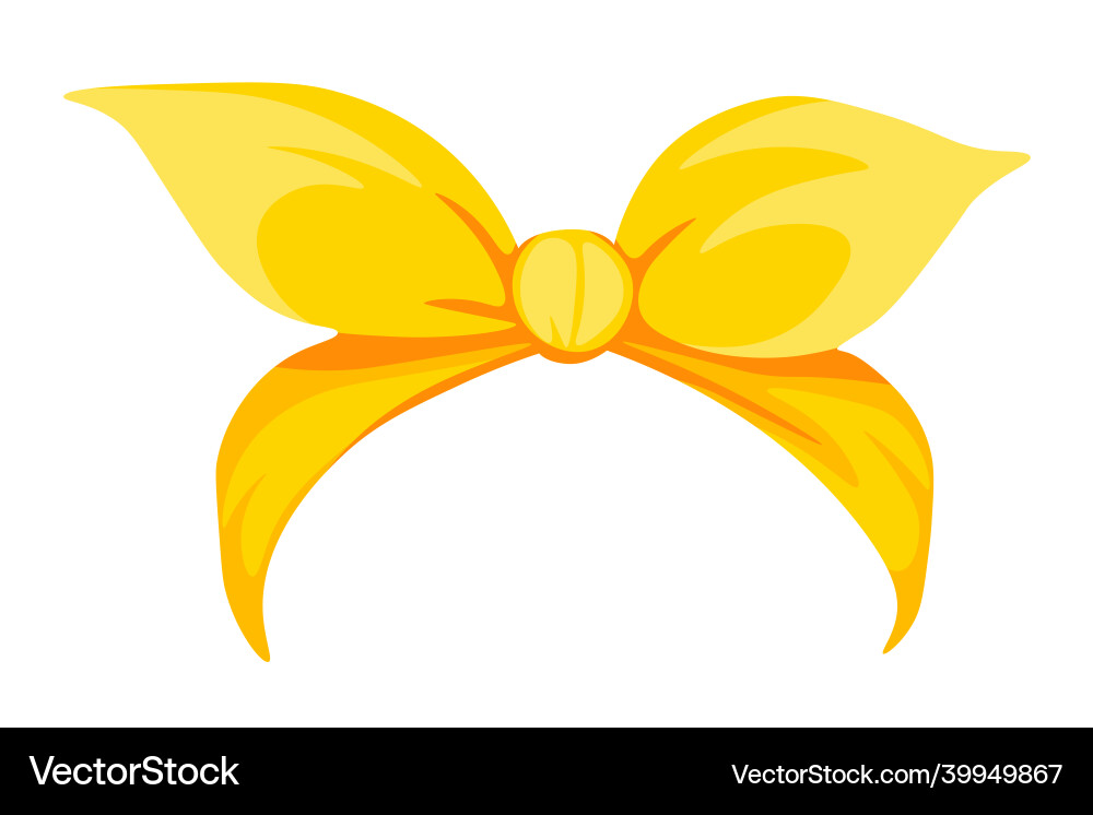 Yellow woman bandana retro hair band isolated vector image