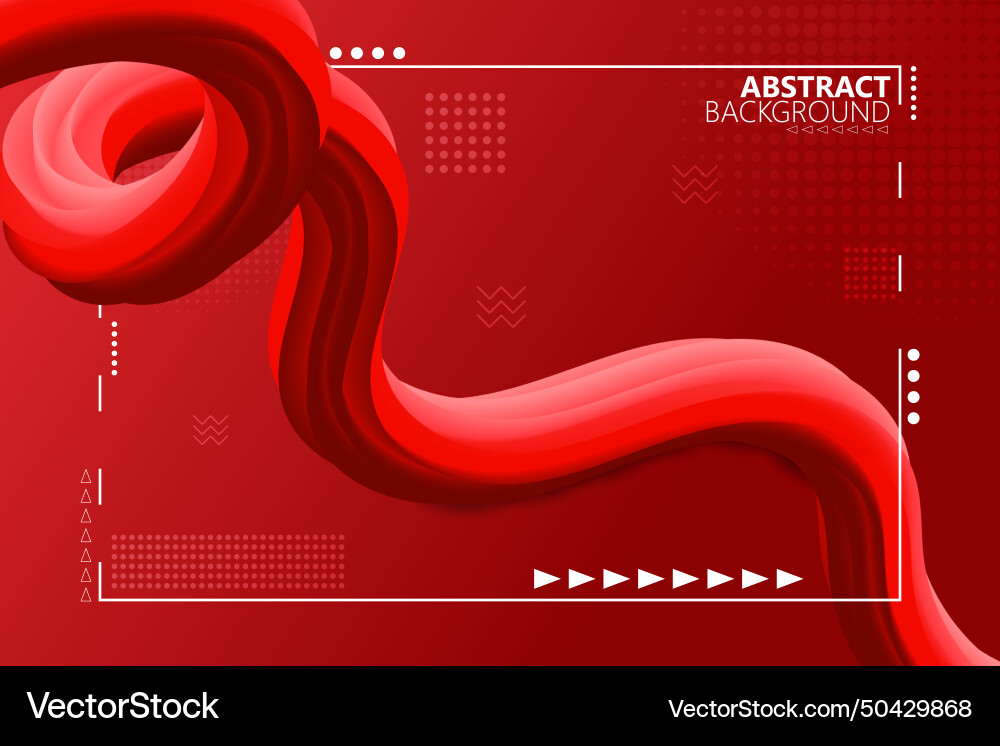 Abstract background dynamic liquid shape with red Vector Image