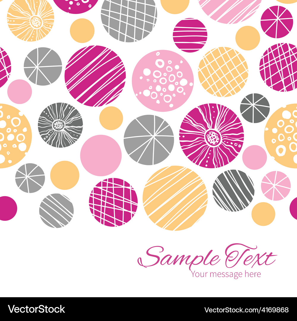 Abstract textured bubbles horizontal border Vector Image