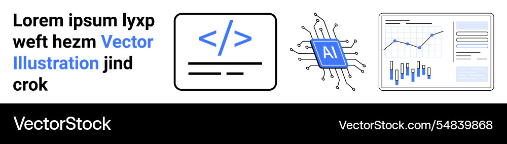 Coding artificial intelligence and data analysis Coding artificial intelligence and data analysis vector image