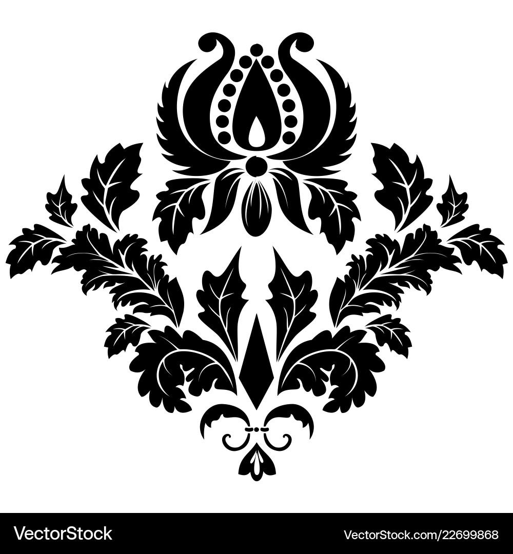 Damask element isolated central vector image