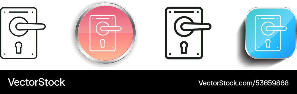 Doorknob icon thin linear regular and button Vector Image