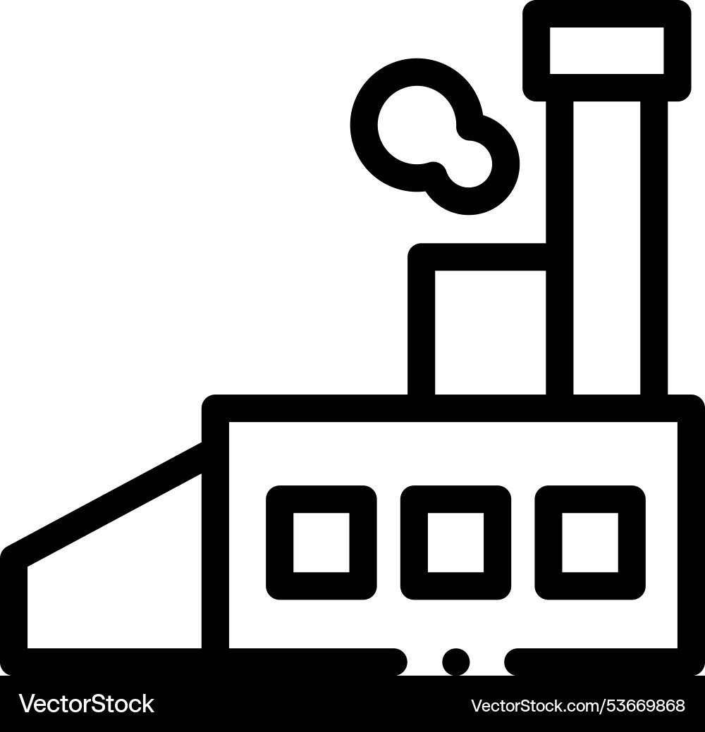Factory icon thin linear style design isolated Factory icon thin linear style design isolated Vector Image