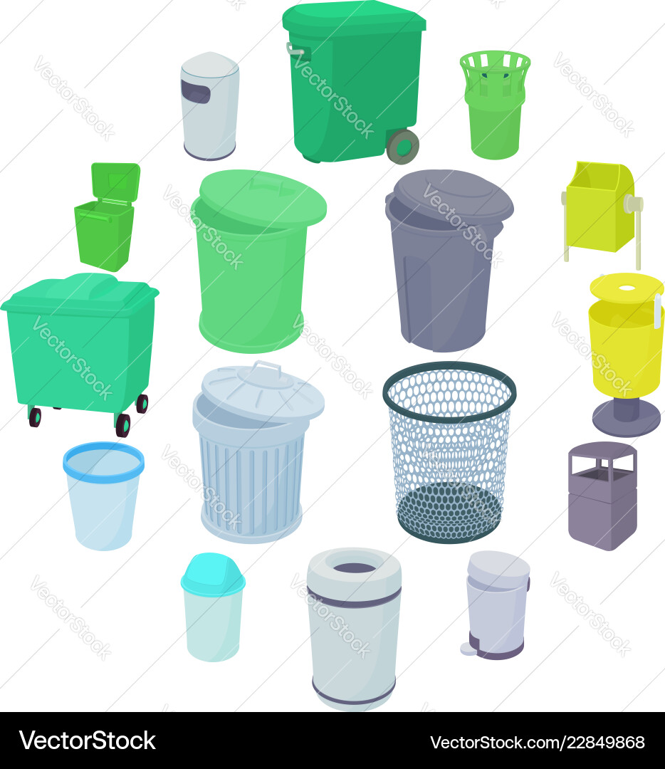 Garbage set icons Garbage set icons vector image