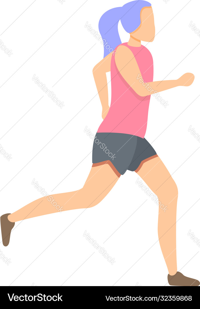Girl running in shorts icon cartoon style Girl running in shorts icon cartoon style vector image