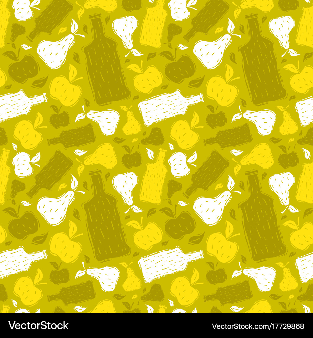 Hard cider seamless pattern vector image