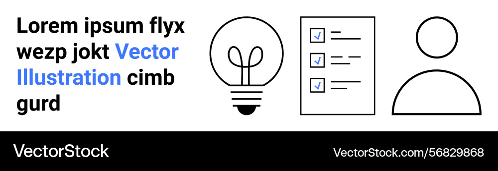 Lightbulb checklist and user icon representation Lightbulb checklist and user icon representation Vector Image