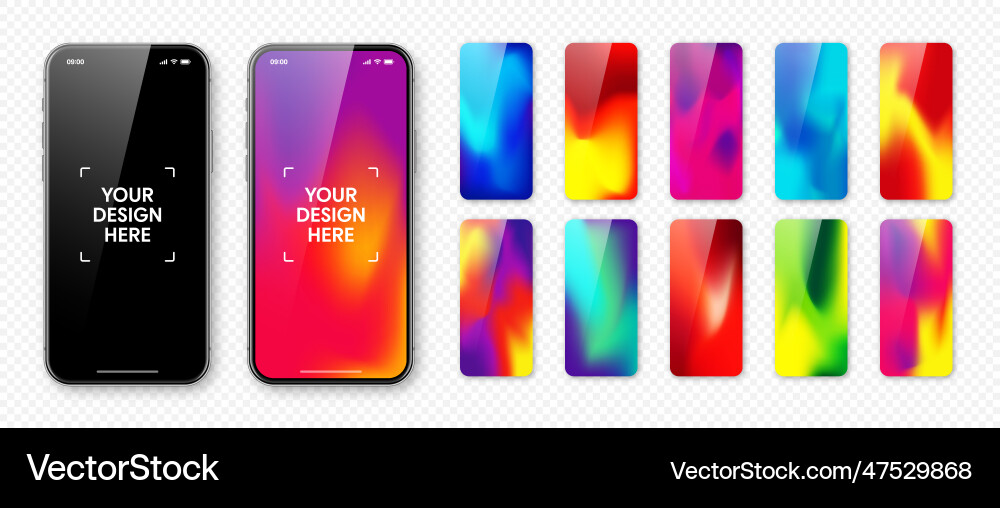 Smartphone with blank touch screen and abstract Smartphone with blank touch screen and abstract vector image