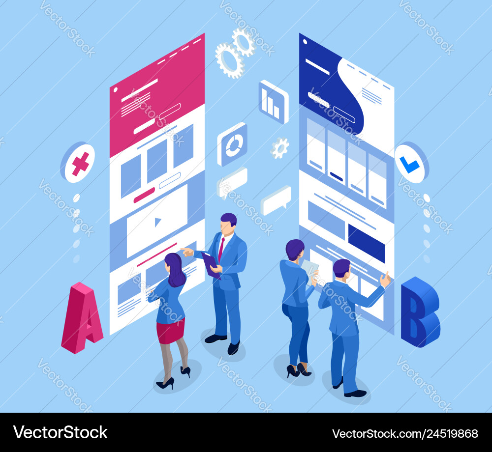 Split Testing & A/B Comparison vector image