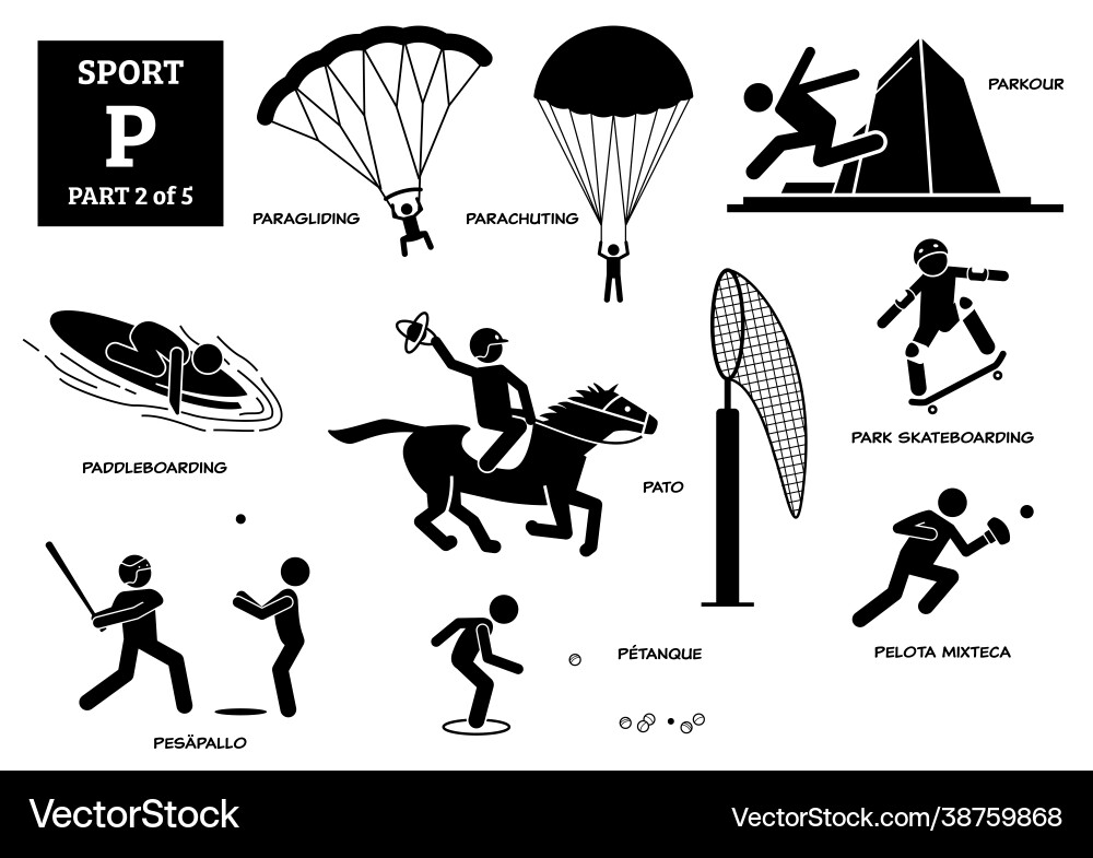 Sport Spiele alphabet p icons pictograph Sport Spiele alphabet p icons pictograph vektorbild