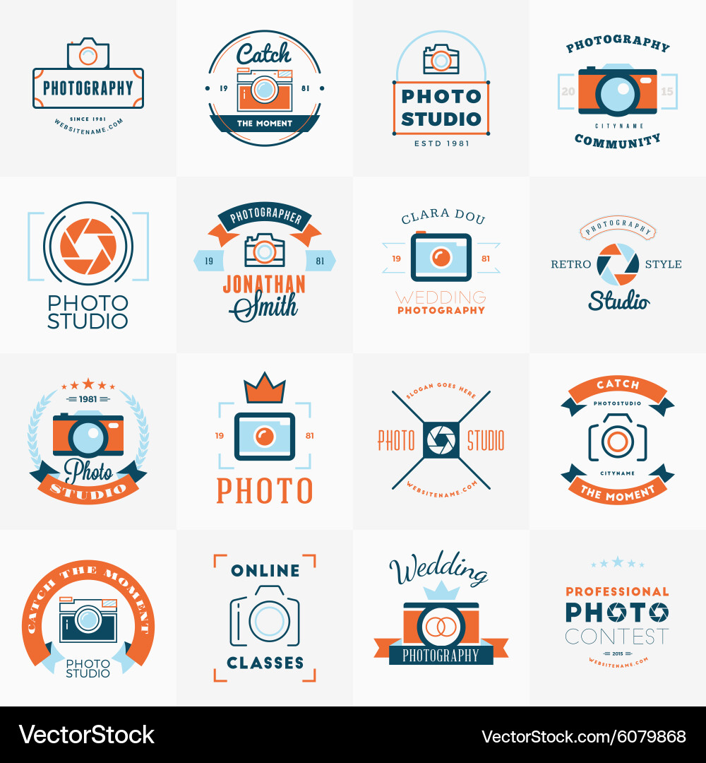 Vintage Photography Badges & Labels Vector Image