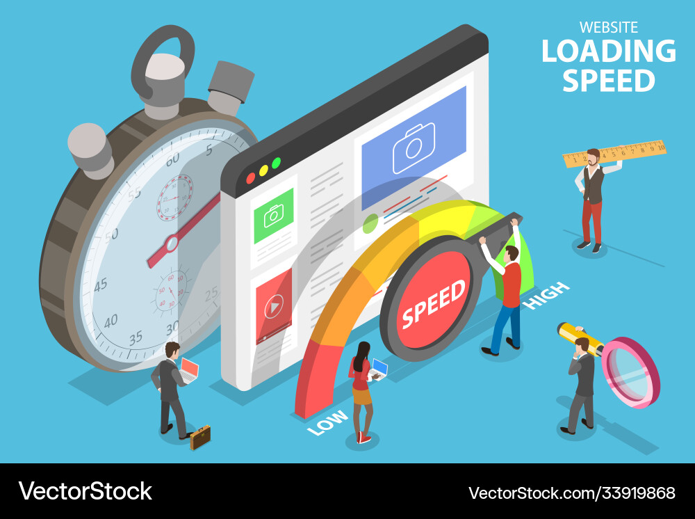 Website loading optimization page speed and seo Website loading optimization page speed and seo Vector Image