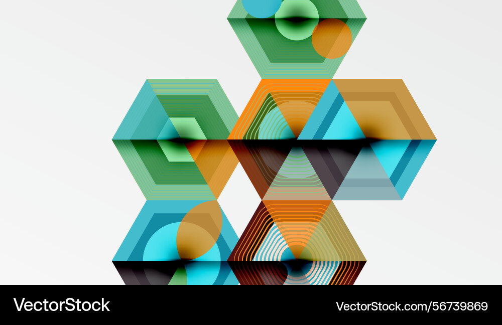 Abstract geometric pattern hexagons overlap Abstract geometric pattern hexagons overlap vector image