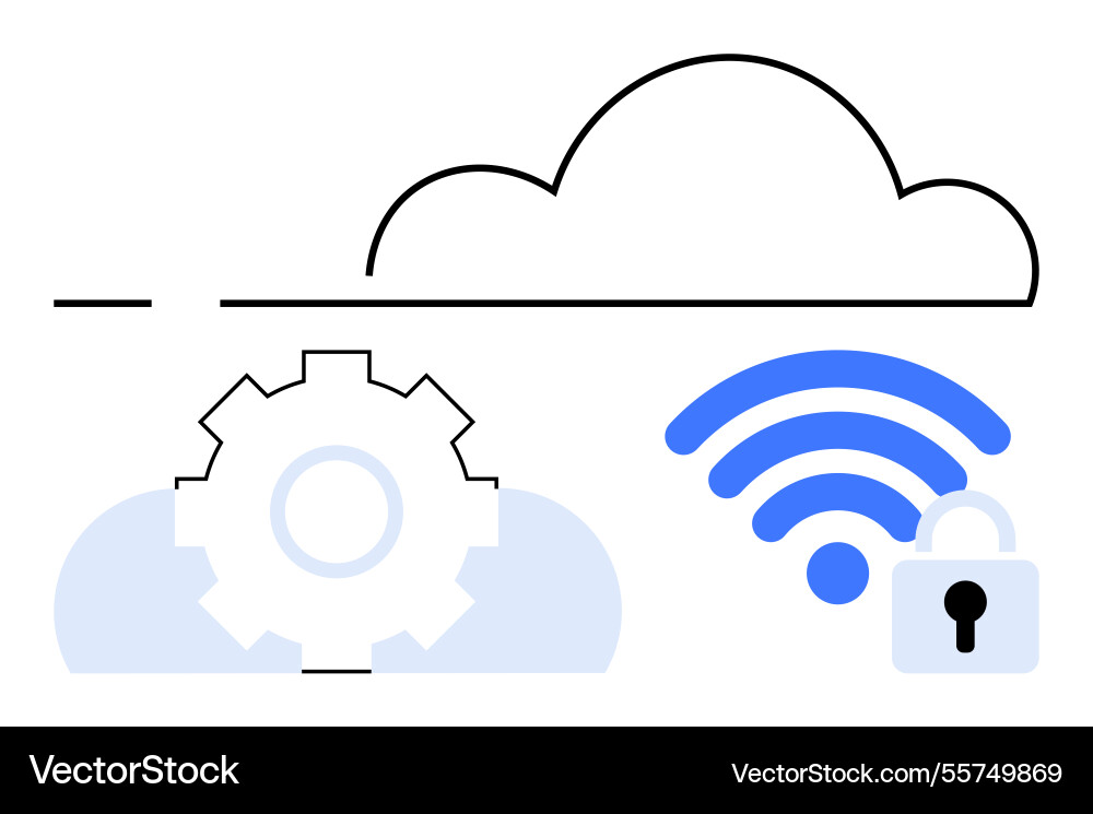 Cloud technology integration with security vector image