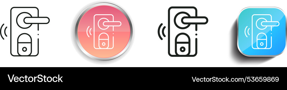 Doorknob icon thin linear regular and button vector image