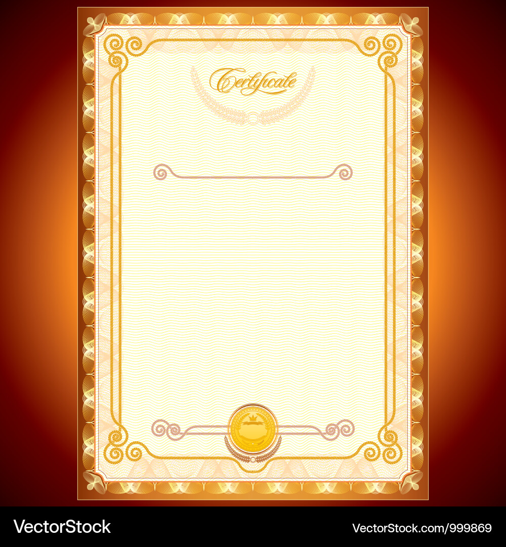 Elegant Certificate Template Vector Image