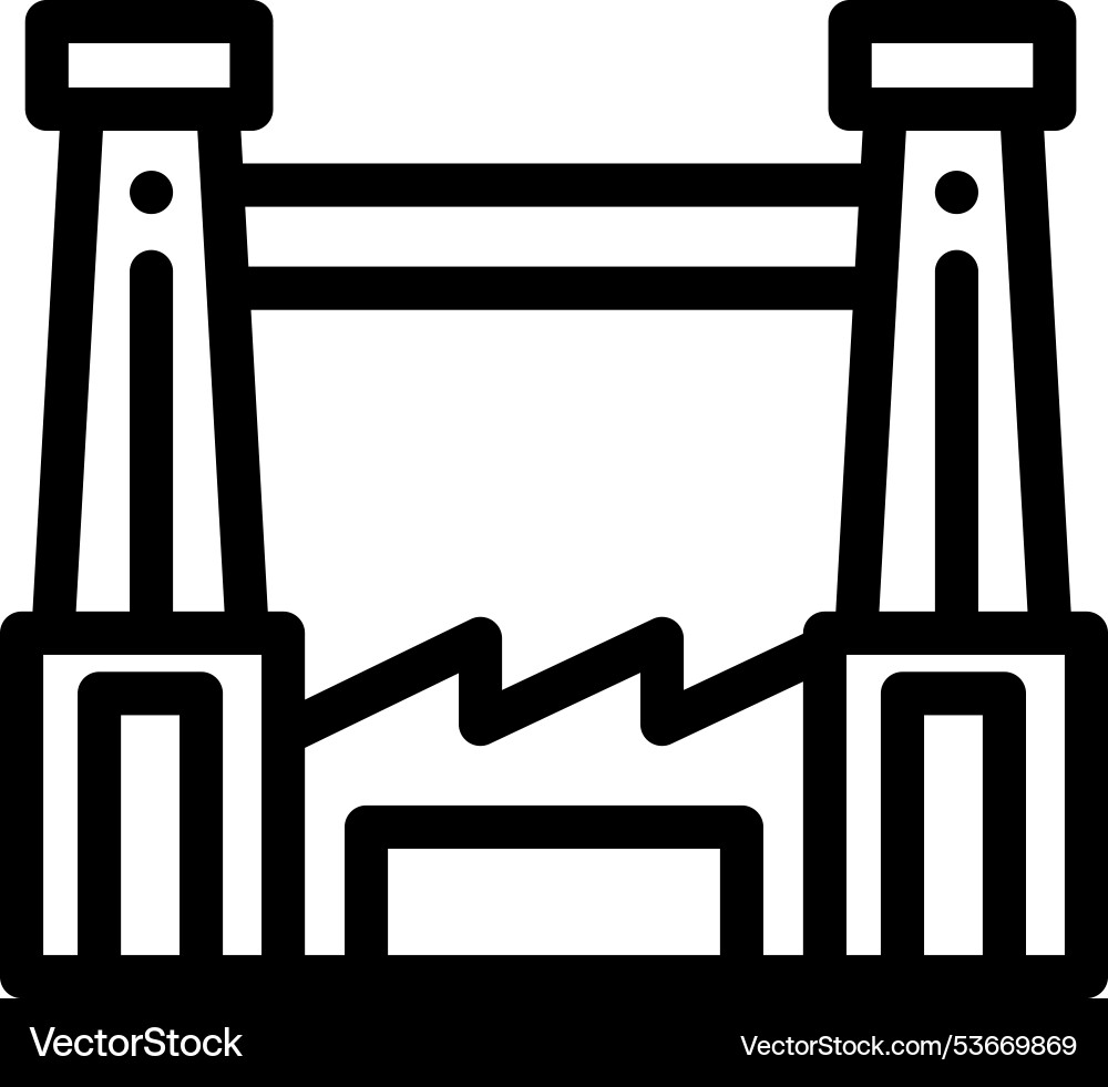 Factory icon thin linear style design isolated Vector Image