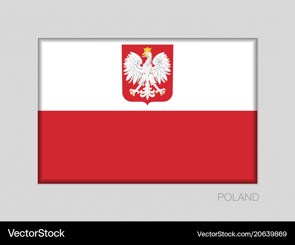 Flagge von poland mit eagle national ensign Aspekt Flagge von poland mit eagle national ensign Aspekt vektorbild