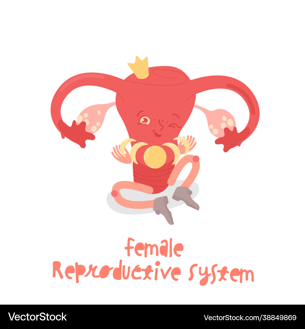 Gesunde Uterus Cartoon Charakter in einem trendigen Gesunde Uterus Cartoon Charakter in einem trendigen vektorbild