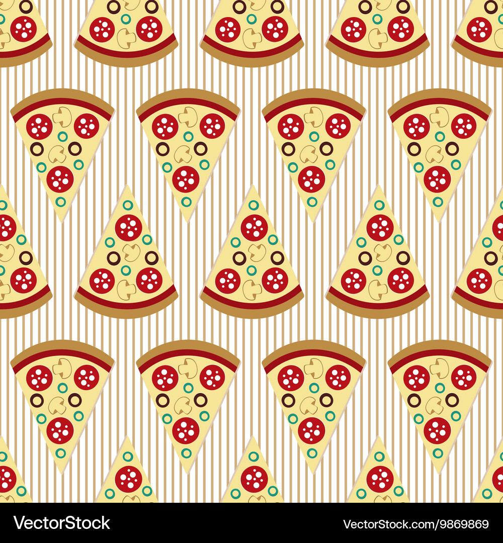 Pizza slices seamless pattern Vector Image