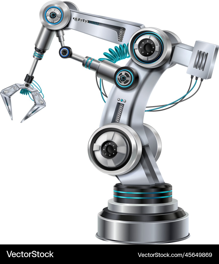 Realistische Arm Manipulator Zusammensetzung Realistische Arm Manipulator Zusammensetzung Vektorbild