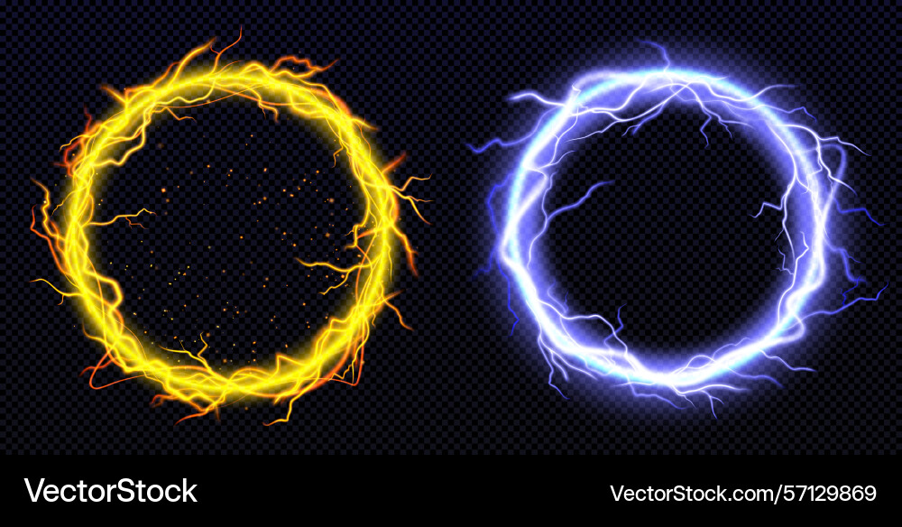 Set of round lightning frames png vector image