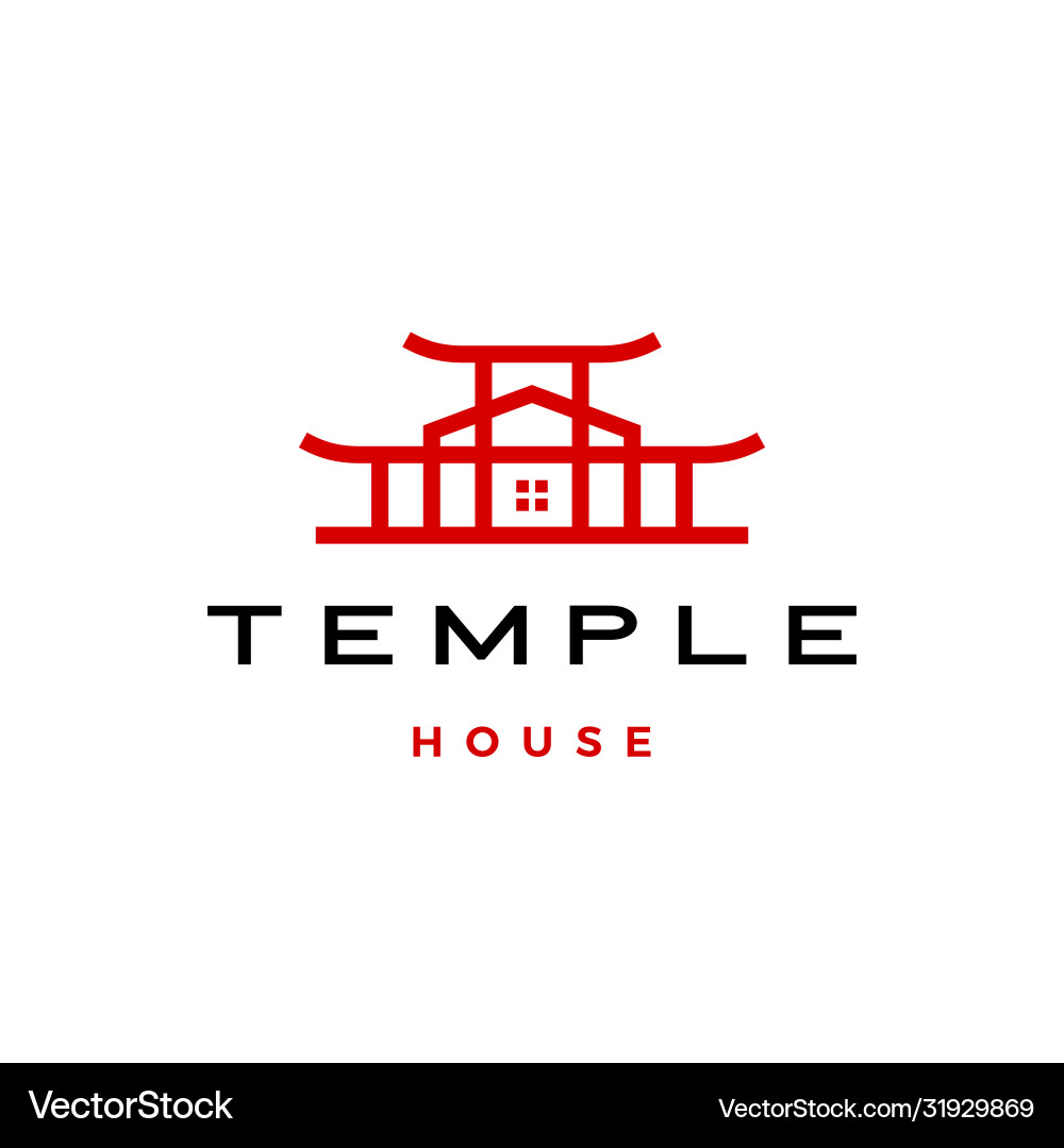 Temple house logo icon Temple house logo icon vector image
