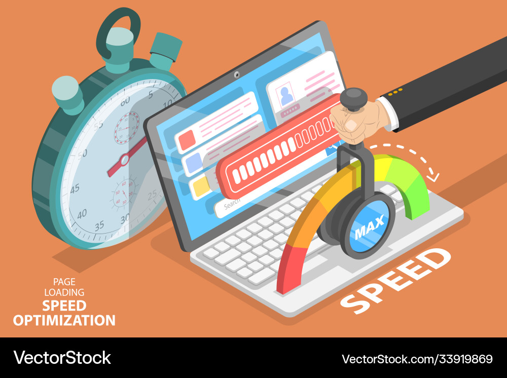 Webseite Ladezeit abnehmender Website Geschwindigkeit Webseite Ladezeit abnehmender Website Geschwindigkeit vektorbild