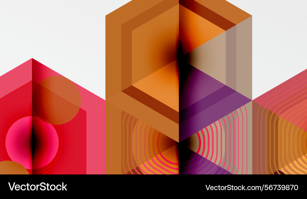 Abstract geometric composition hexagons intersect Vector Image