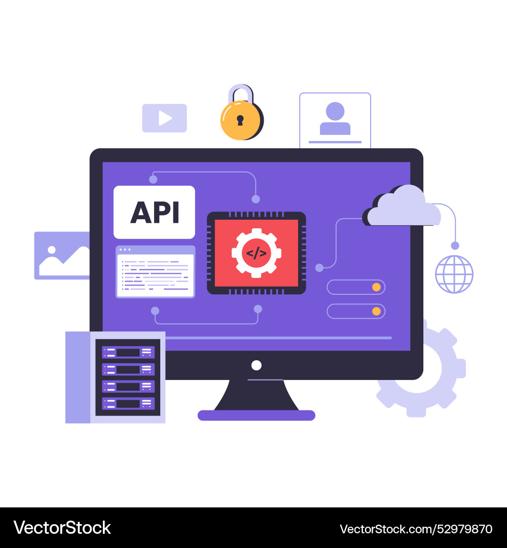 Application programming interface concept Application programming interface concept vector image