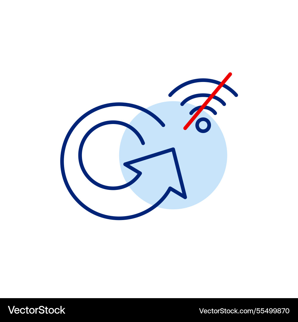 Arrow and no wi-fi symbol data backup unavailable Arrow and no wi-fi symbol data backup unavailable vector image
