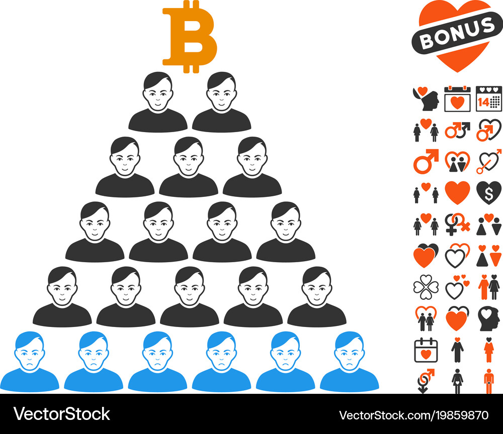 Bitcoin ponzi pyramid icon with love bonus – Royalty-Free Vector |  VectorStock