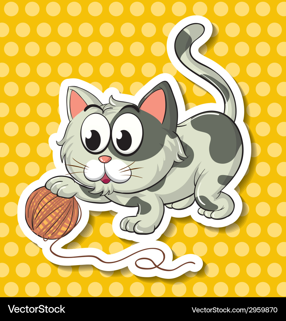 Cat and string vector image