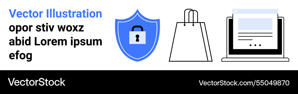 Digital security and e-commerce icons with shield Digital security and e-commerce icons with shield vector image