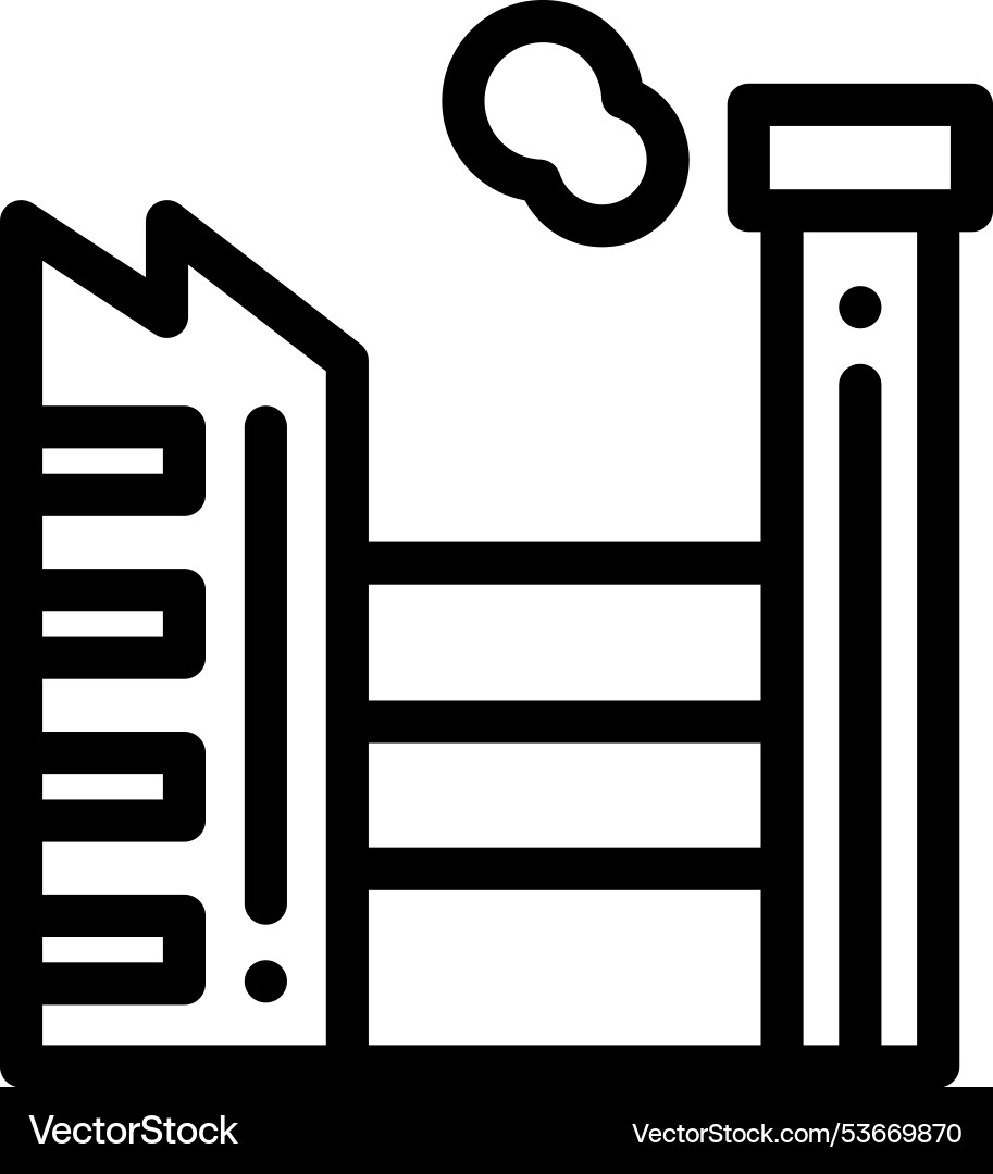 Factory icon thin linear style design isolated Vector Image