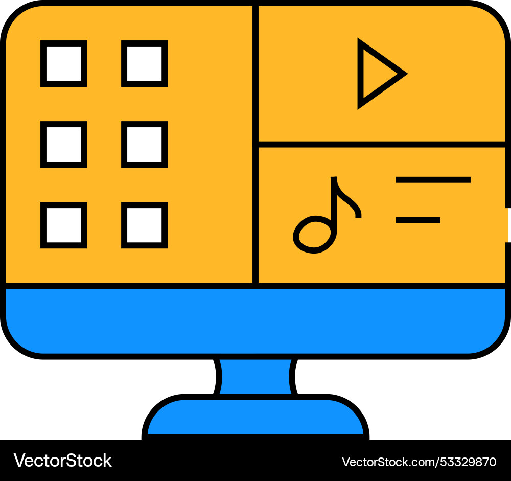 Media files operating system icon color Vector Image