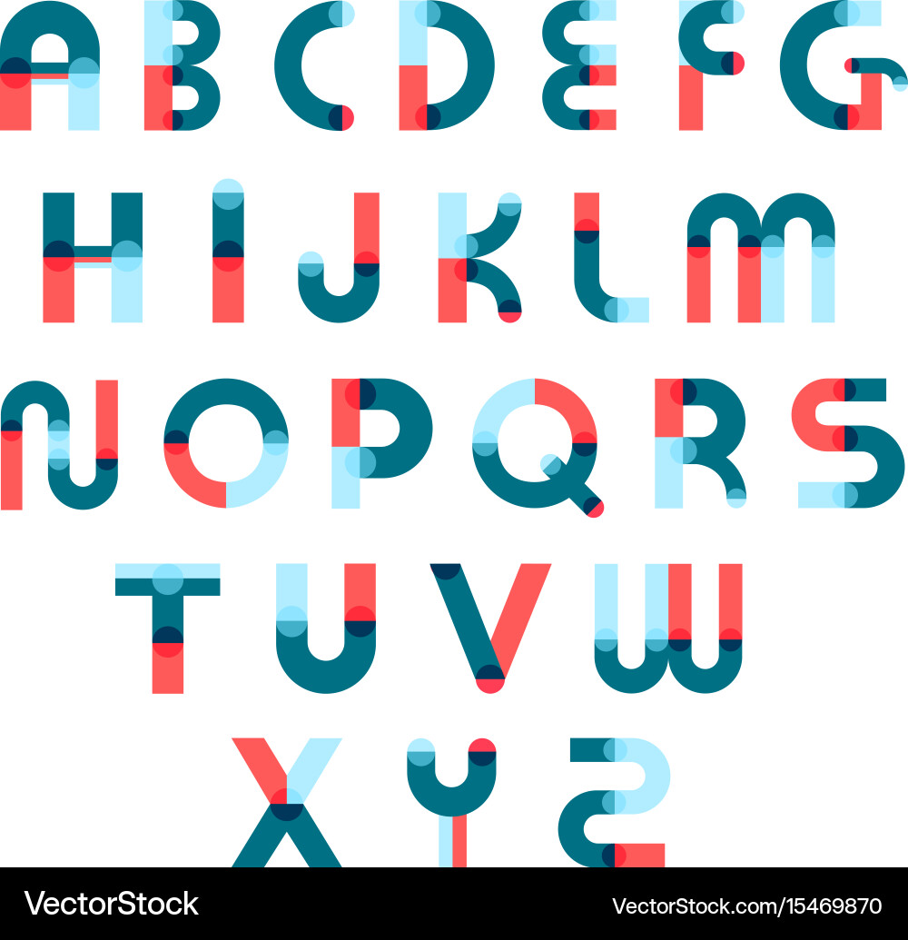 Memphis alphabet constructor set vector image