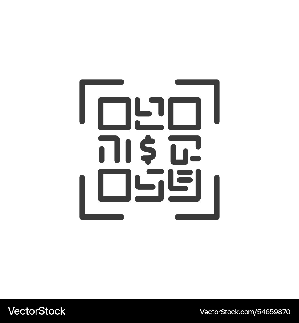 Payment qr code icon in line design vector image