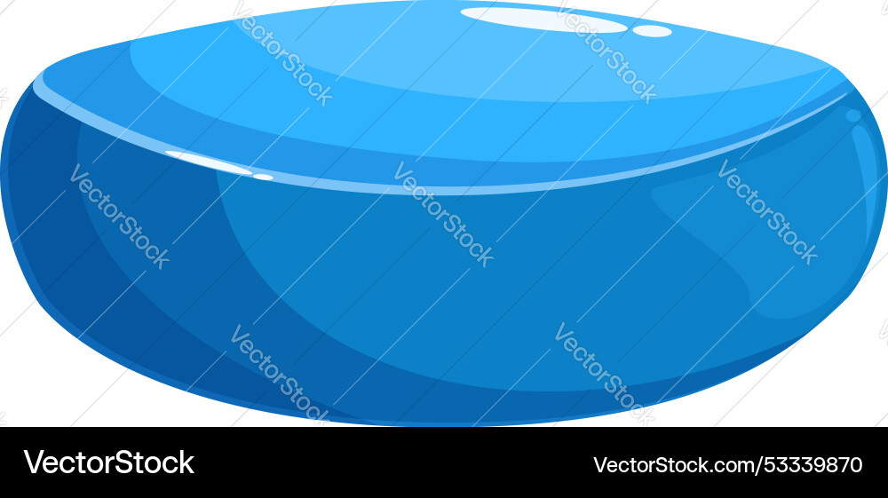 Shiny blue stone button for casual mobile game ui vector image