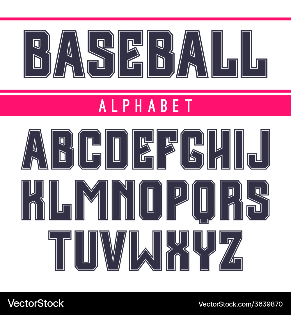 Sporty Sans Serif Font Vector Image